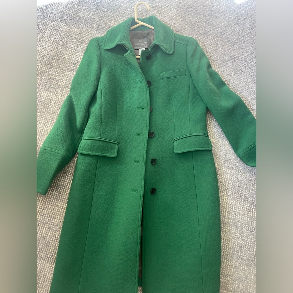 J crew green coat size 6